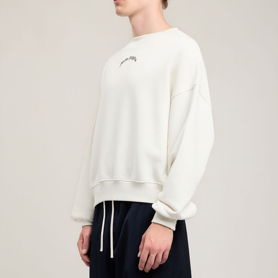 Palm Angels Back Curved Logo Loose Crew PMBA08JS26FLE004