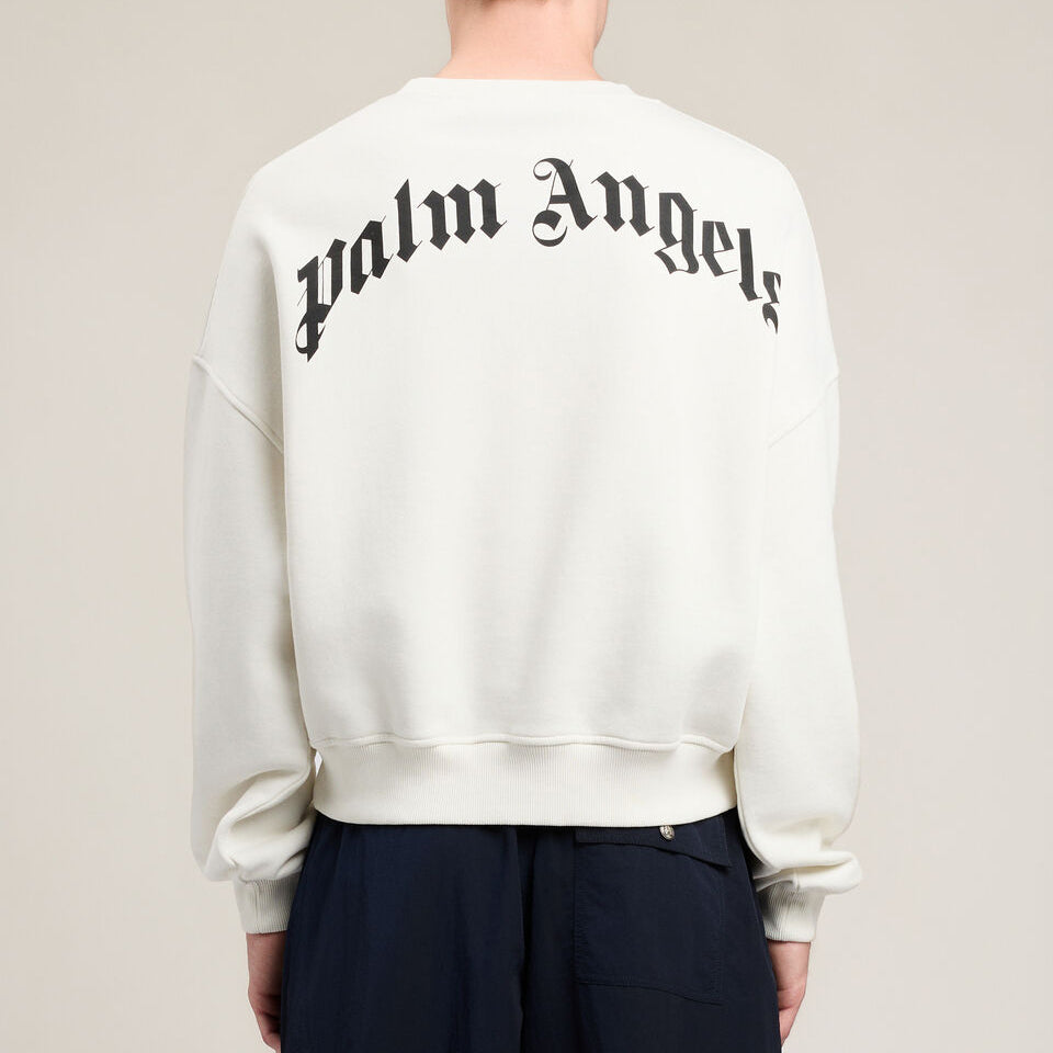 Palm Angels Back Curved Logo Loose Crew PMBA08JS26FLE004