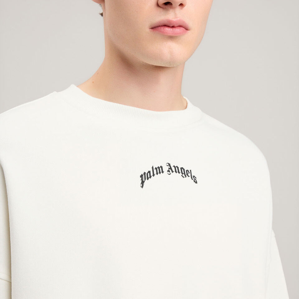 Palm Angels Back Curved Logo Loose Crew PMBA08JS26FLE004