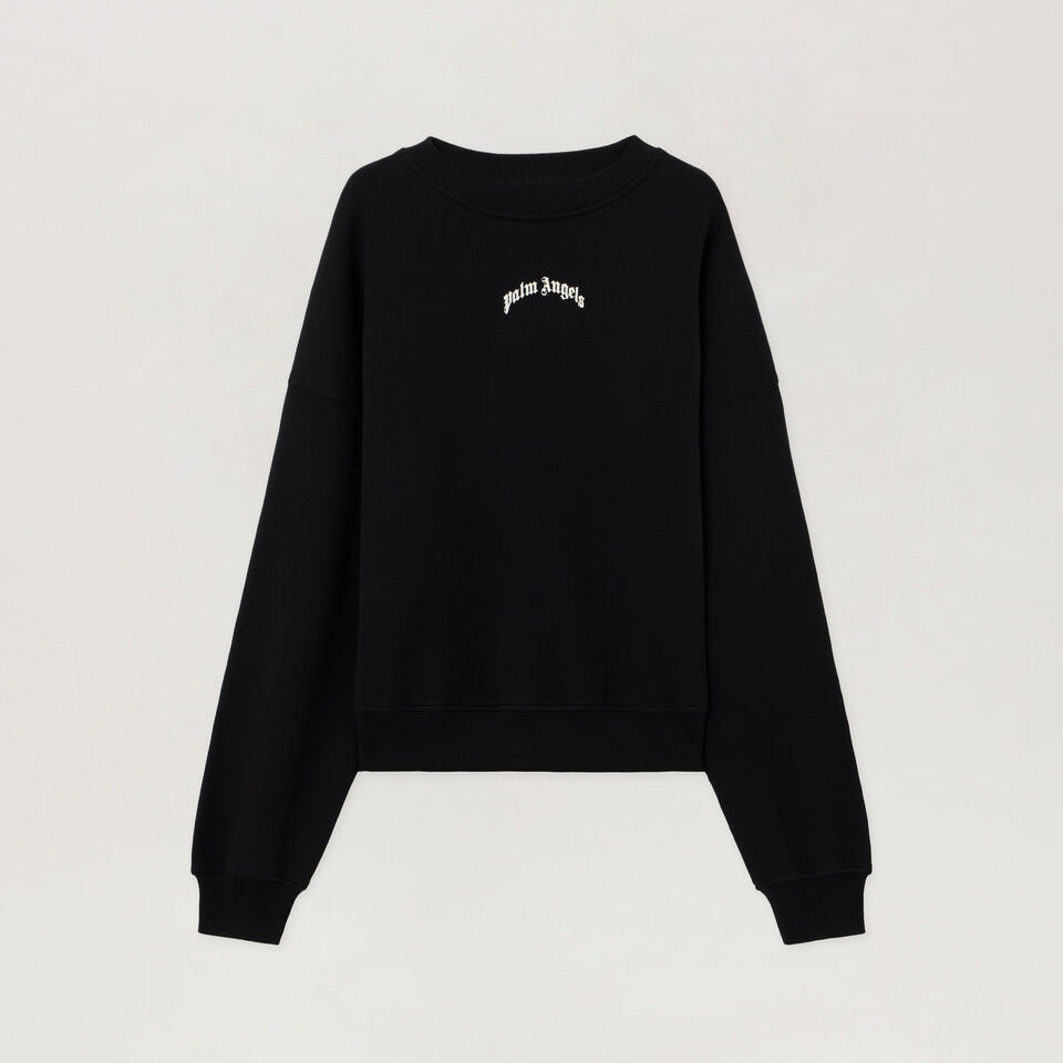 Palm Angels Back Curved Logo Loose Crew PMBA08JS26FLE004