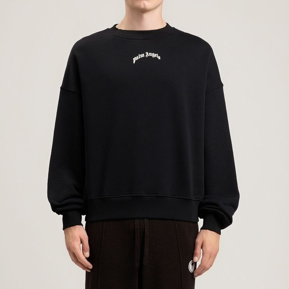Palm Angels Back Curved Logo Loose Crew PMBA08JS26FLE004