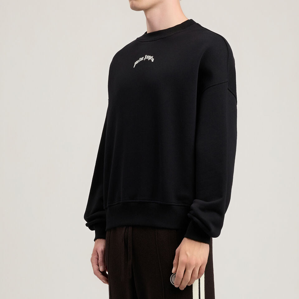 Palm Angels Back Curved Logo Loose Crew PMBA08JS26FLE004