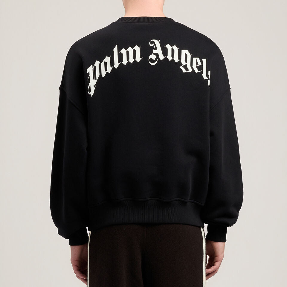 Palm Angels Back Curved Logo Loose Crew PMBA08JS26FLE004