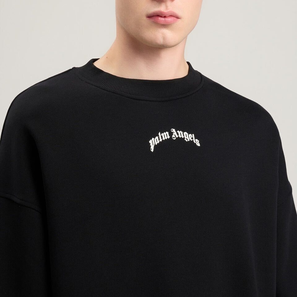 Palm Angels Back Curved Logo Loose Crew PMBA08JS26FLE004