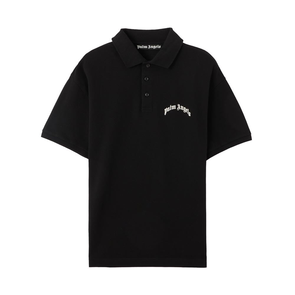 Palm Angels Back Curved Logo Polo S/S PMGB012S26FAB005