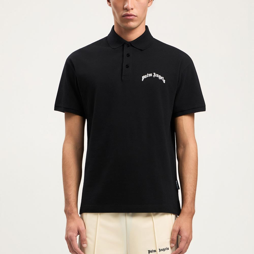 Palm Angels Back Curved Logo Polo S/S PMGB012S26FAB005