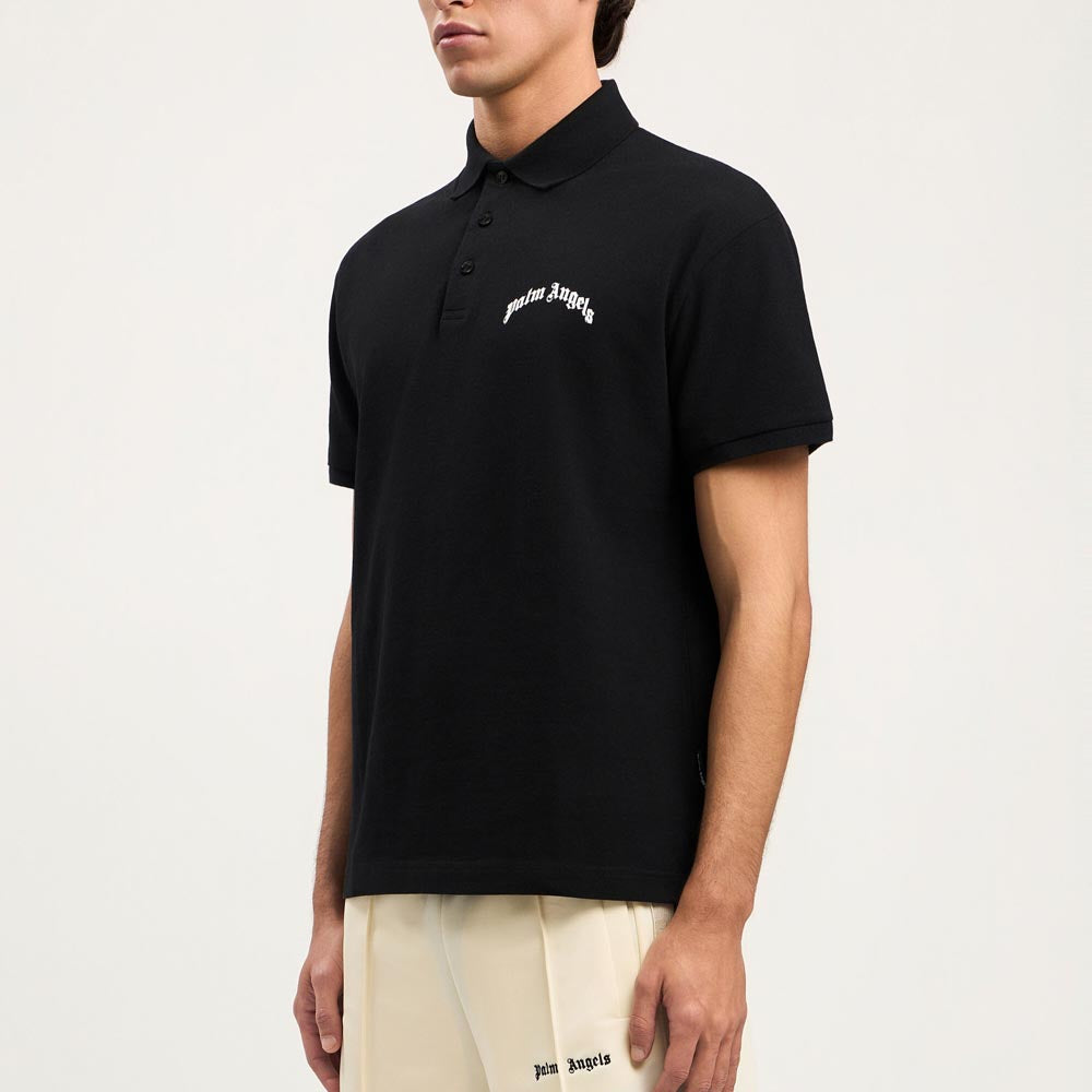Palm Angels Back Curved Logo Polo S/S PMGB012S26FAB005