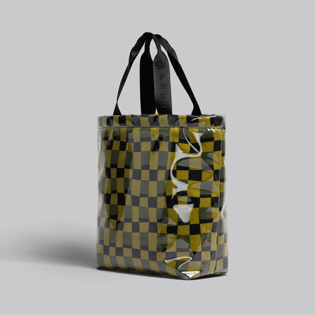 Marni Check TPU Coated Tote Bag (SHMQ0063U0)