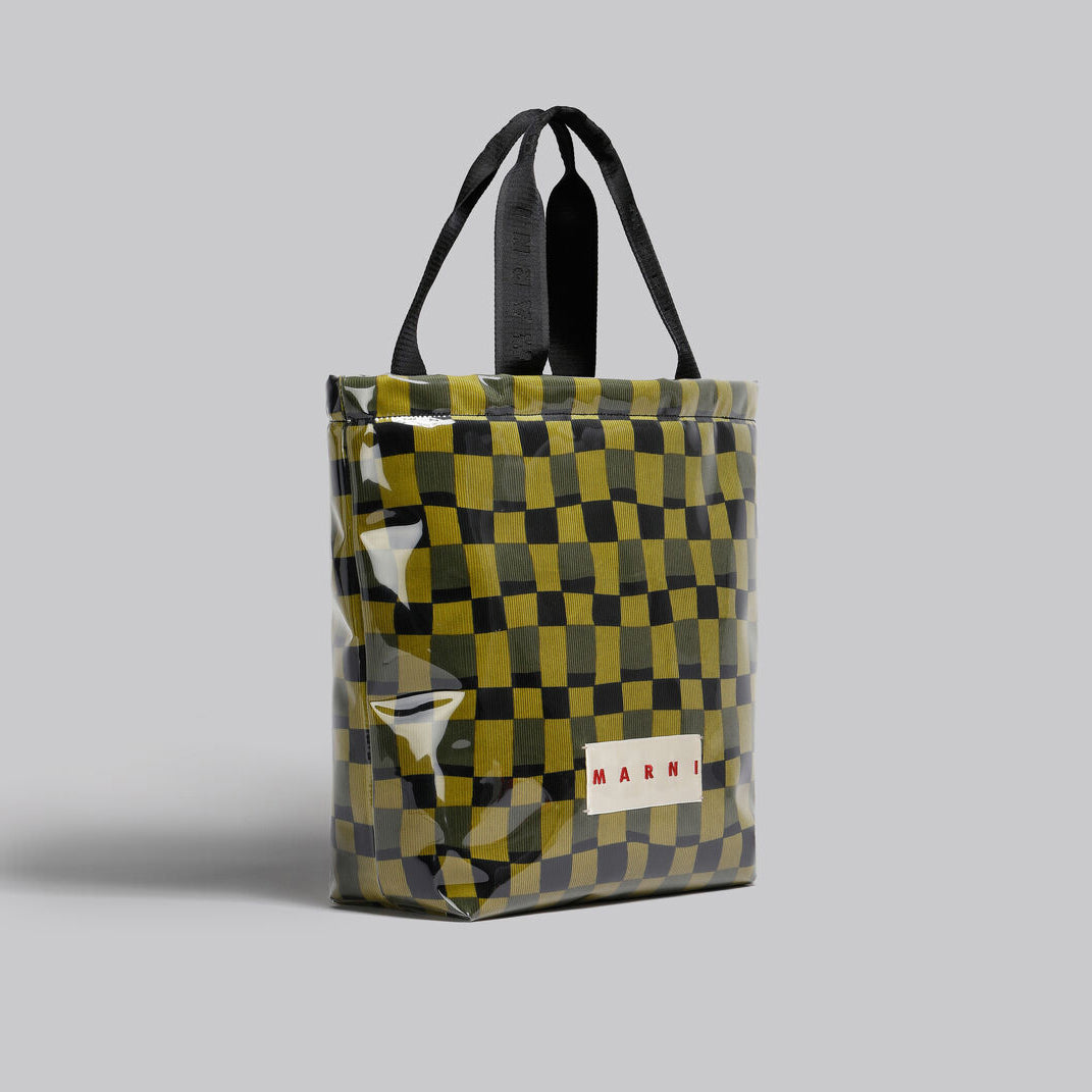 Marni Check TPU Coated Tote Bag (SHMQ0063U0)