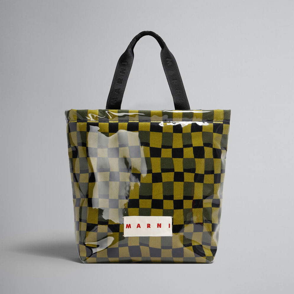 Marni Check TPU Coated Tote Bag (SHMQ0063U0)