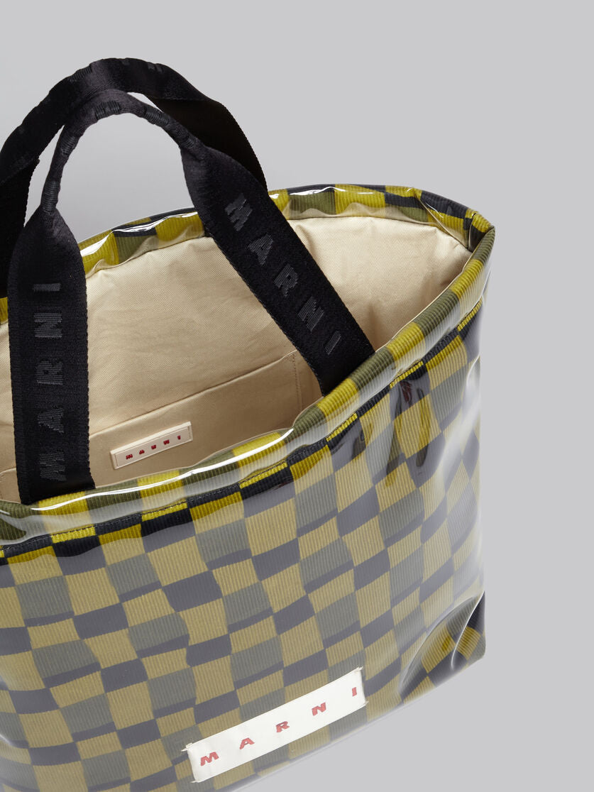 Marni Check TPU Coated Tote Bag (SHMQ0063U0)