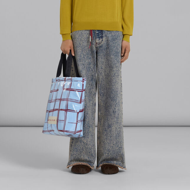 Marni Check TPU Coated Tote Bag (SHMQ0063U0)