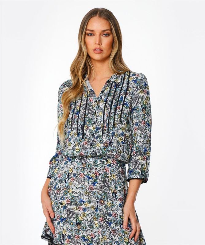 Zadig & Voltaire Raspail Crinkle Flower Skirt (SKCG0402F)