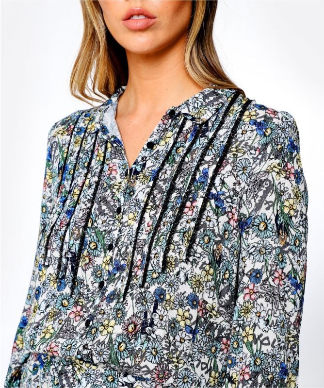 Zadig & Voltaire Raspail Crinkle Flower Skirt (SKCG0402F)