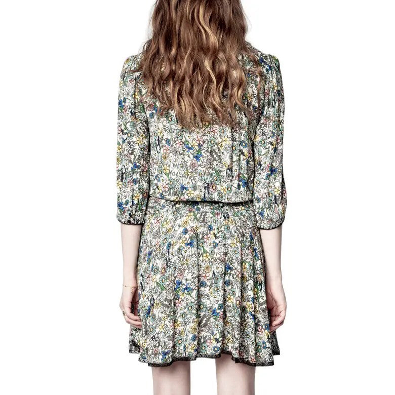 Zadig & Voltaire Raspail Crinkle Flower Skirt (SKCG0402F)