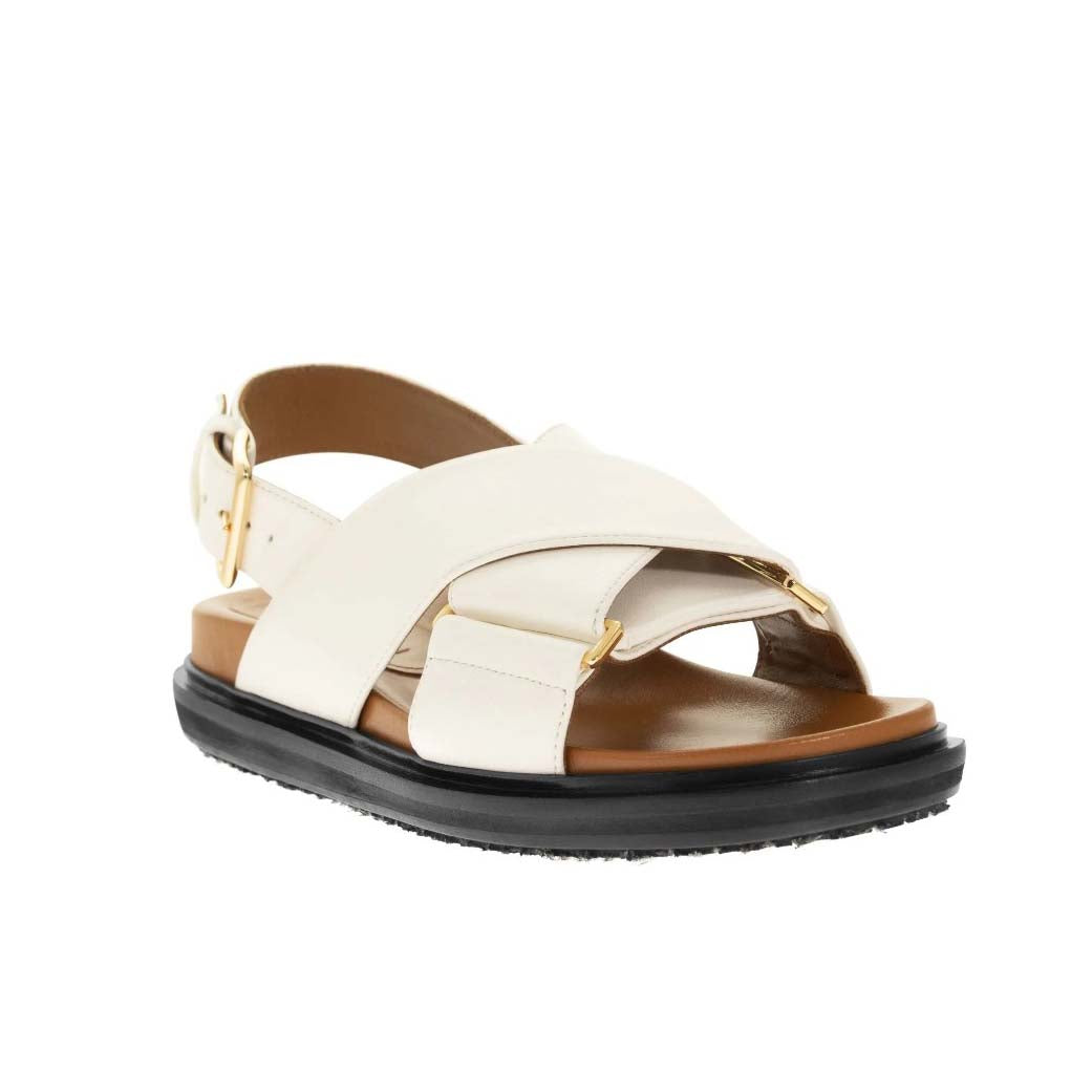 MARNI FUSSBETT CRISSCROSS LEATHER SANDALS (FBMS005201)