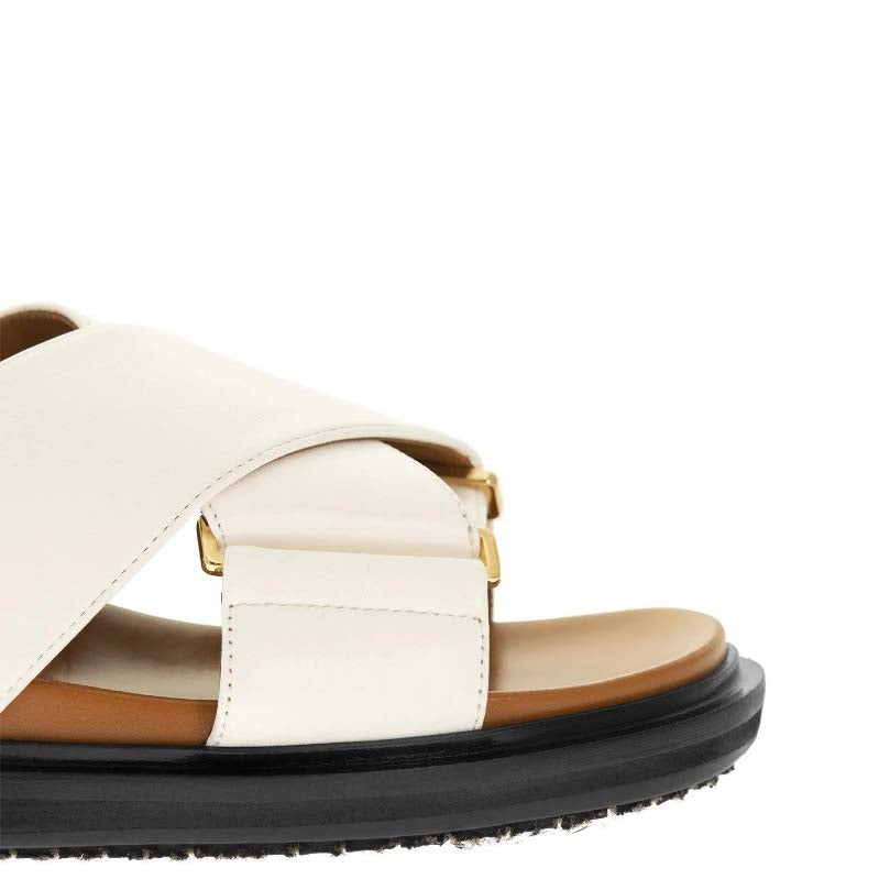MARNI FUSSBETT CRISSCROSS LEATHER SANDALS (FBMS005201)