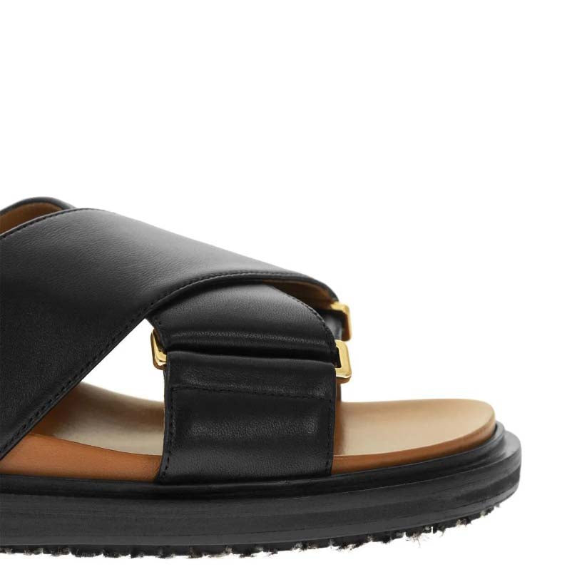 MARNI FUSSBETT CRISSCROSS LEATHER SANDALS (FBMS005201)