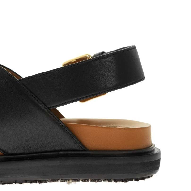 MARNI FUSSBETT CRISSCROSS LEATHER SANDALS (FBMS005201)