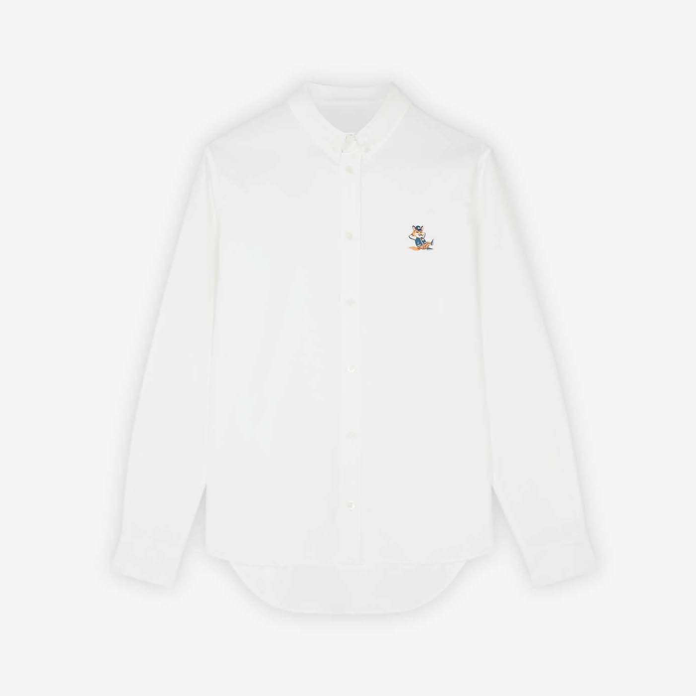 Maison Kitsuné Dressed Fox Patch Relaxed Shirt White (KM00488WC2010)