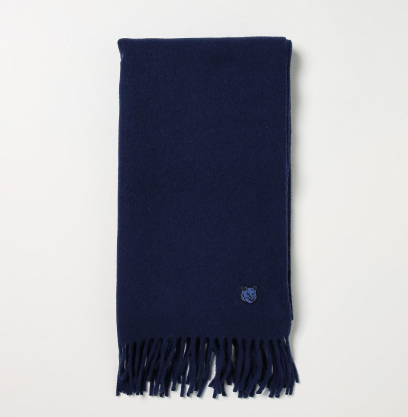 Maison Kitsuné Wool Scarf Navy (LM06201WA0018)