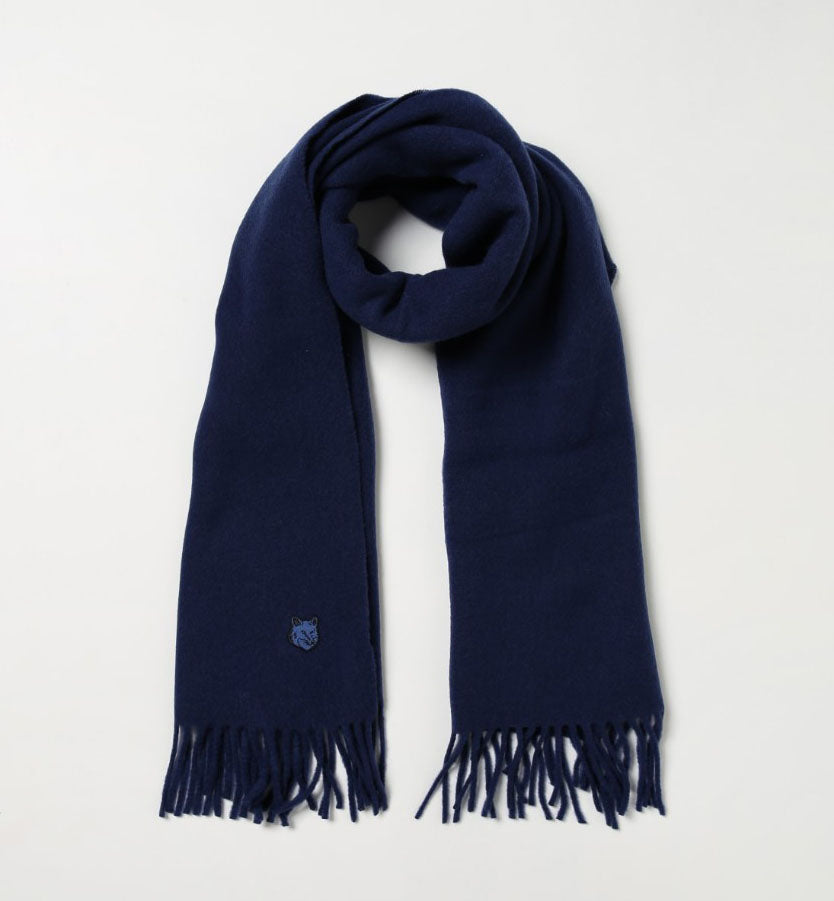 Maison Kitsuné Wool Scarf Navy (LM06201WA0018)