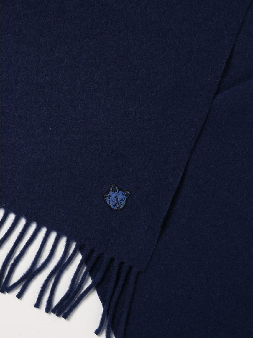 Maison Kitsuné Wool Scarf Navy (LM06201WA0018)