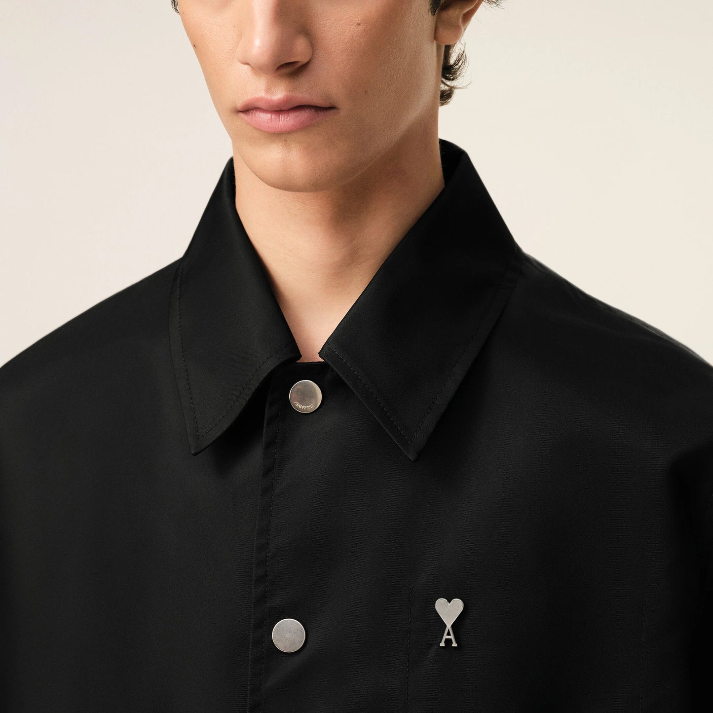 AMI Paris Buttoned Jacket with Ami de Coeur Stud UJK872.PA0037