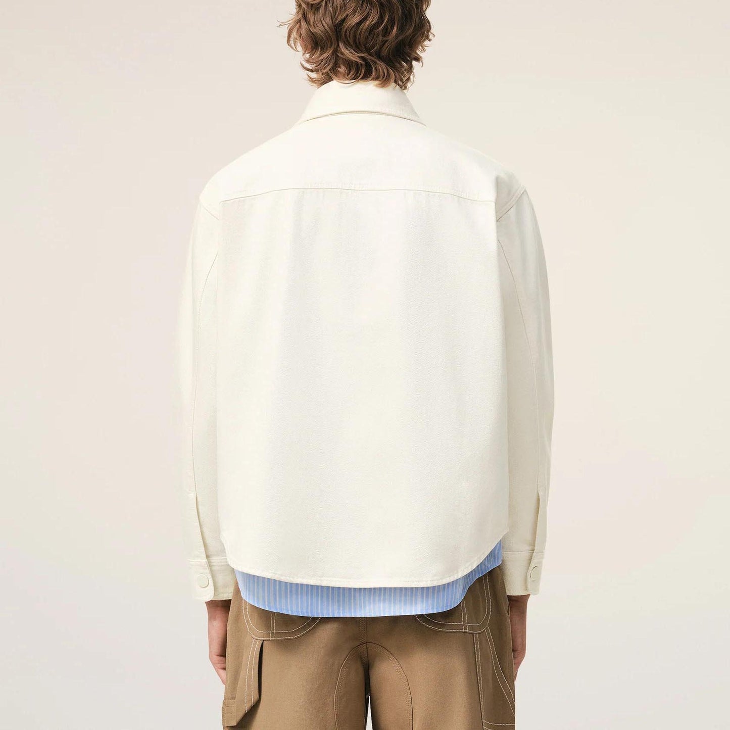 AMI Paris Overshirt With Knitted Ami De Coeur UJK897.DE0126