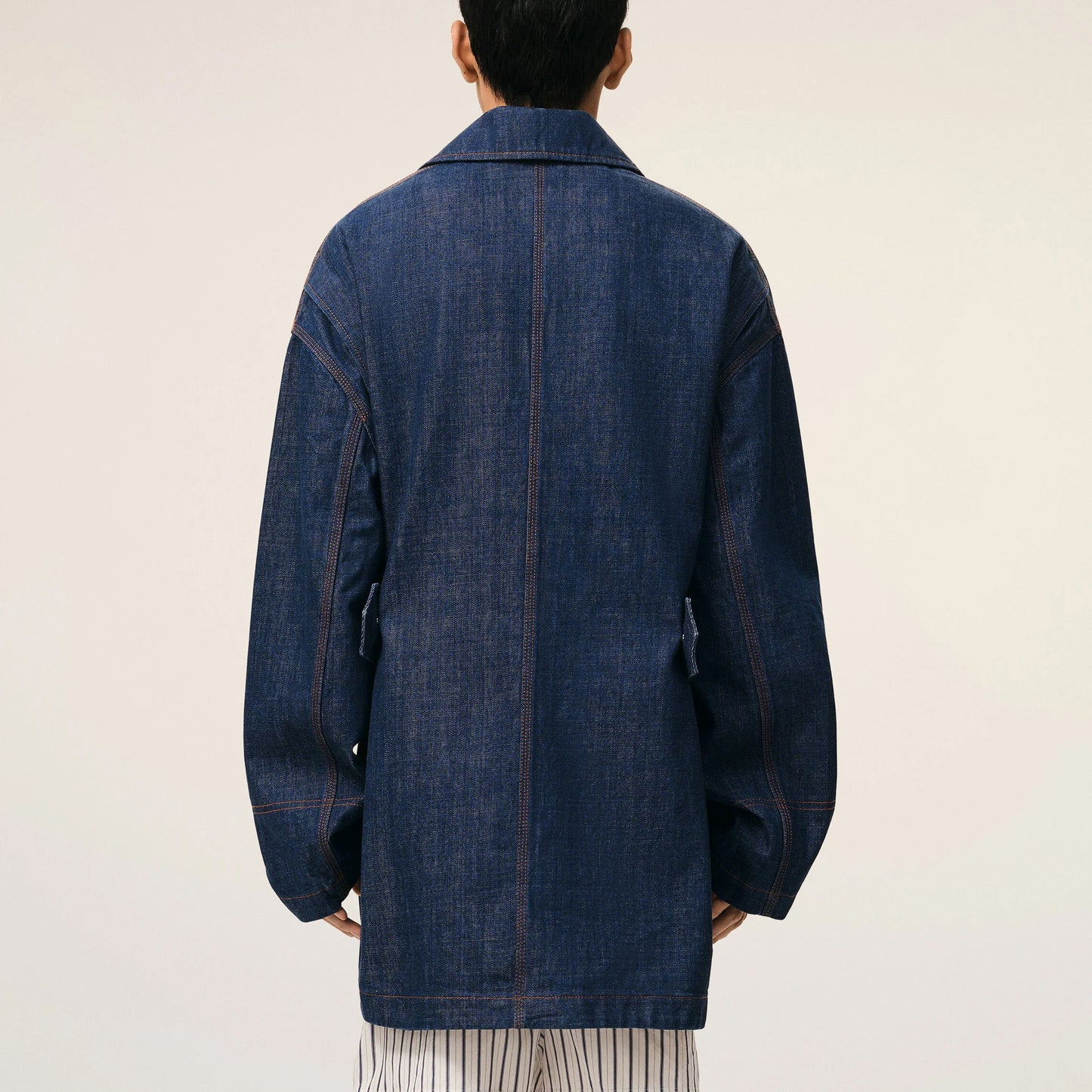 AMI Paris Worker Denim Jacket with Heritage Label UJK898.DE0122 Indigo (Women)