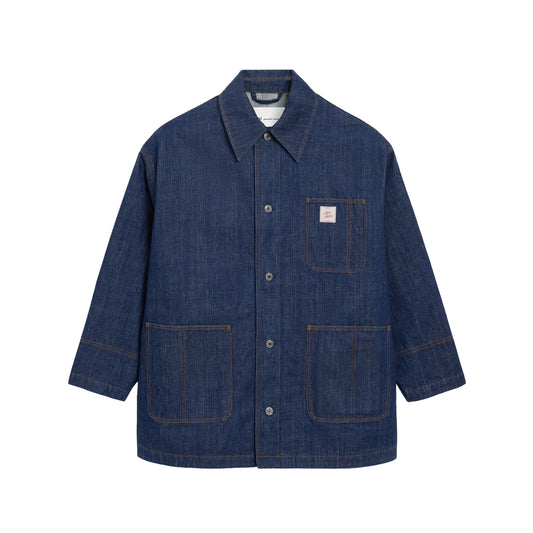 AMI Paris Worker Denim Jacket with Heritage Label UJK898.DE0122 Indigo (Women)