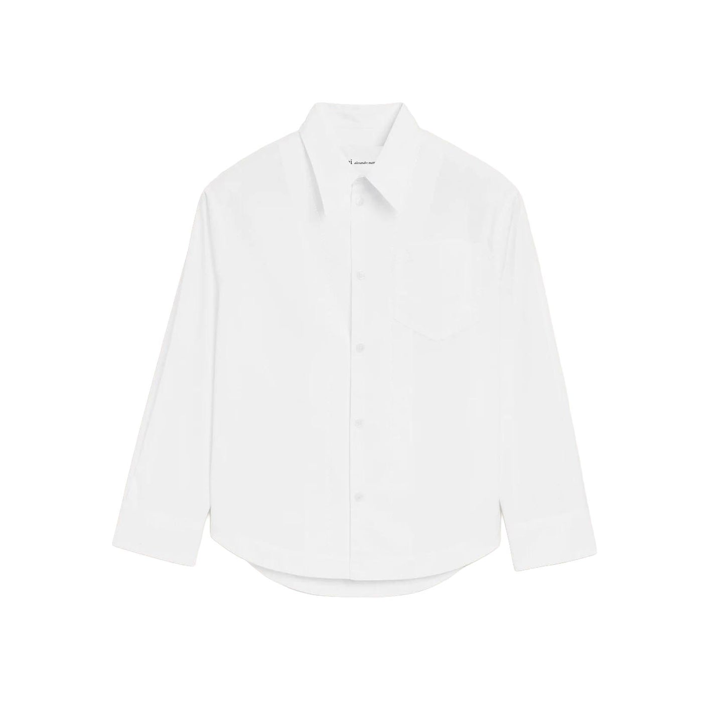 AMI Paris Long Sleeve Wide Shirt With Sharp Collar And Embossed Ami De Coeur USH808.CO0063