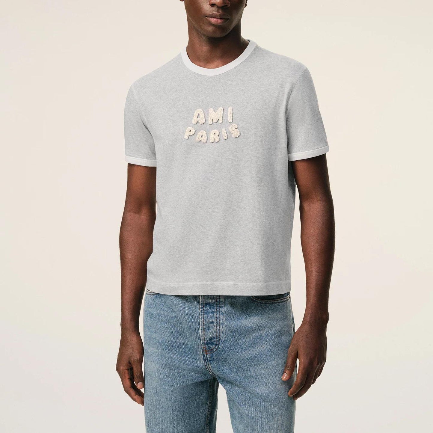 AMI Paris Short Sleeves Classic Fit Teeshirt With Ami Paris Knitted Patch UTS371.724