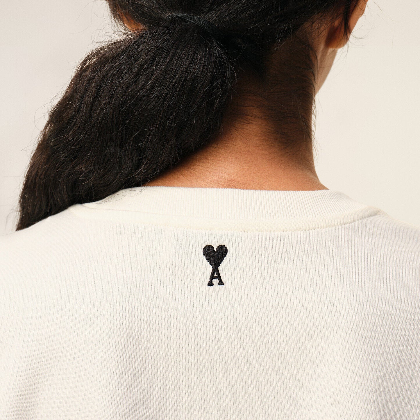 AMI Paris Boxy Fit Signature Print T-Shirt UTS385.726 White