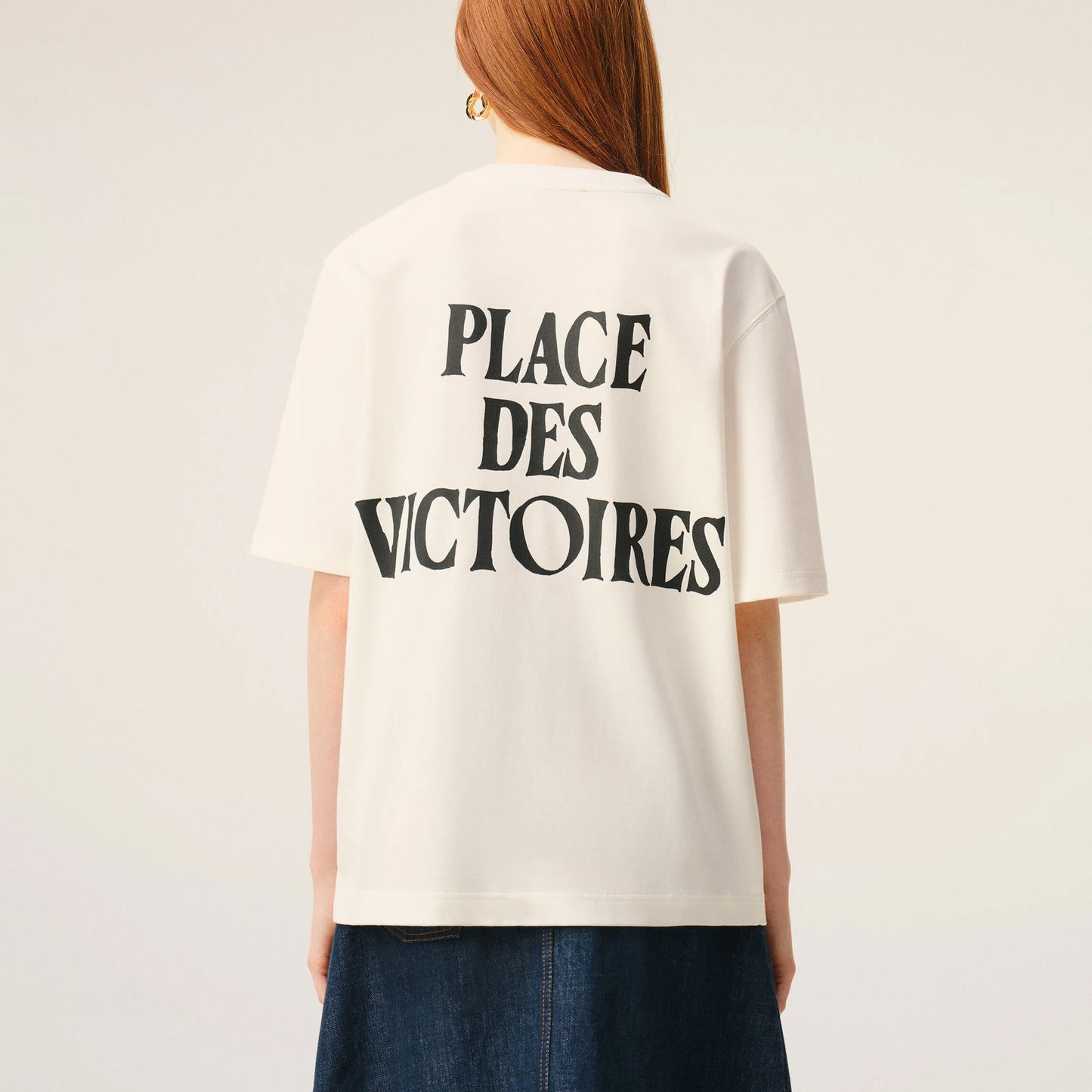 AMI Paris Boxy Fit ADC T-Shirt with Signature Print at Back UTS387.726 White