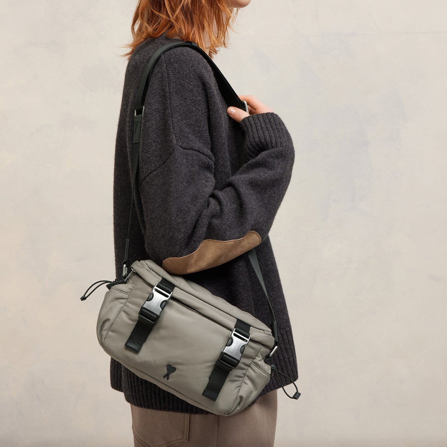 AMI Paris Technical Crossbody Bag with Buckle Straps (ULL183.AW0021)