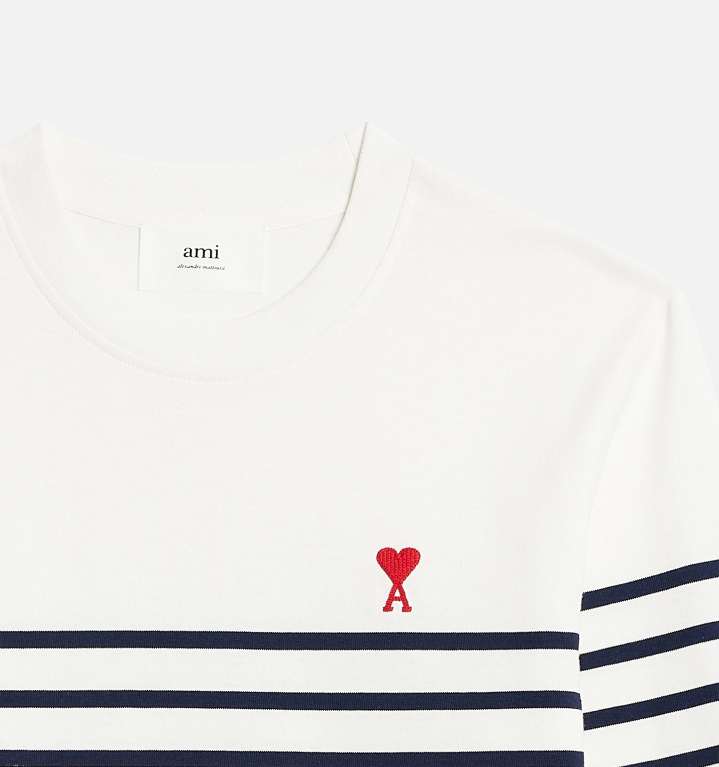 AMI Small Heart Stripe Long Sleeve T-Shirt (UTS300.072)