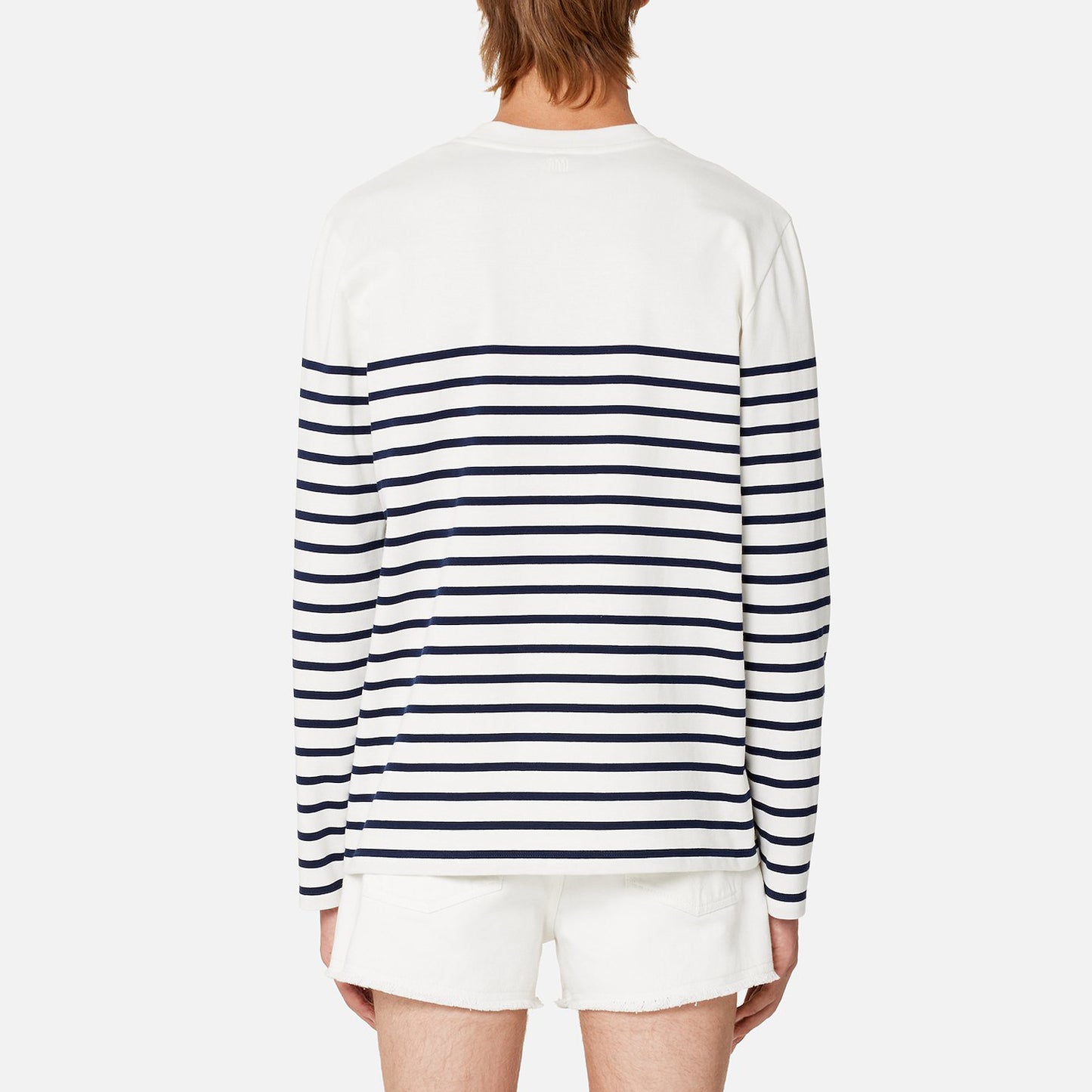 AMI Small Heart Stripe Long Sleeve T-Shirt (UTS300.072)