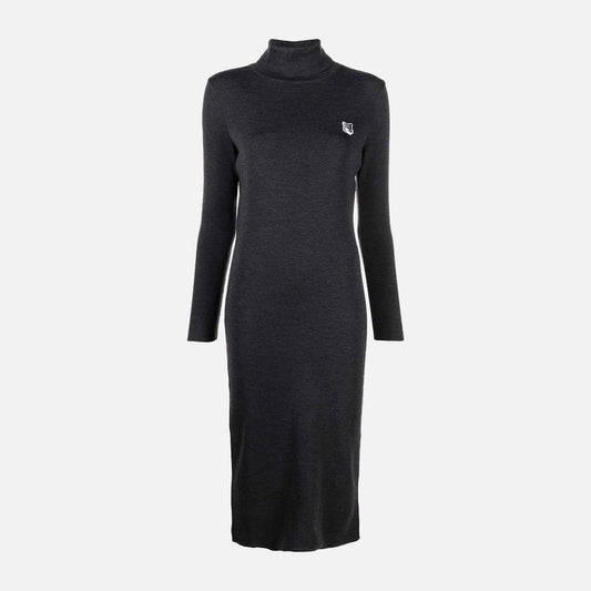 Maison Kitsuné Fox Head Patch Turtleneck Wool Dress (HW01610KT1036)
