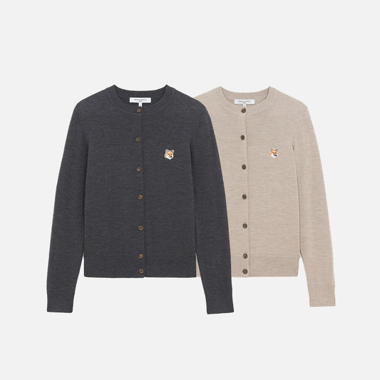 Maison Kitsuné Fox Head Patch Wool Cardigan (HW00521KT1036)