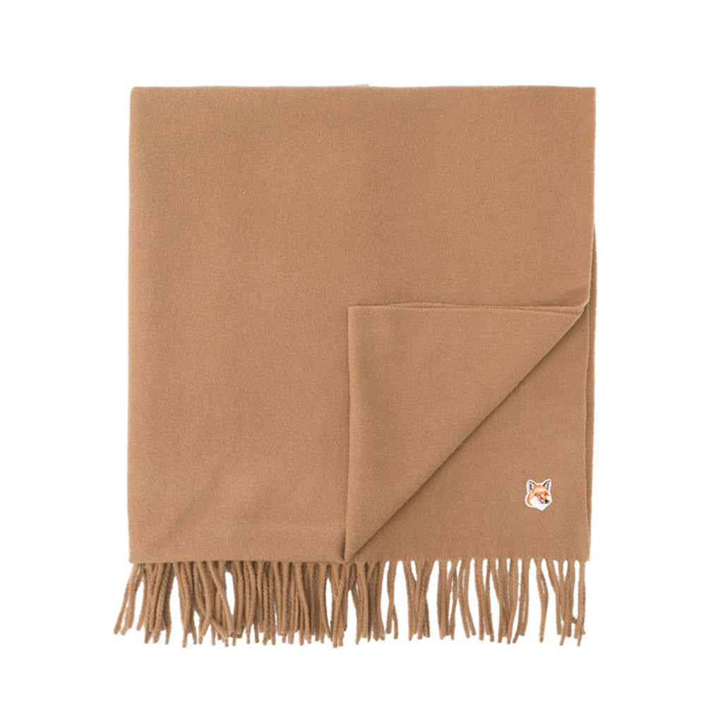 Maison Kitsuné Fox Head Patch Wool Scarf (FU06208BT3004)
