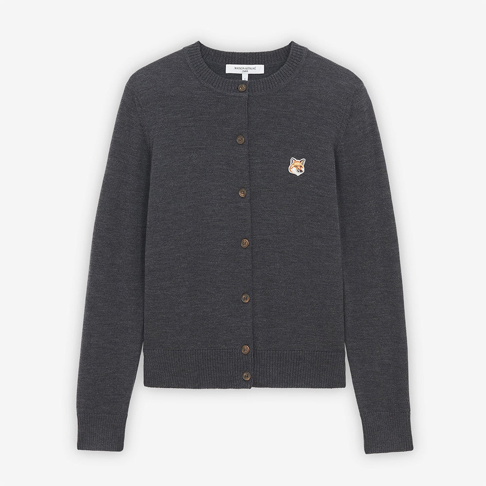 Maison Kitsuné Fox Head Patch Wool Cardigan (HW00521KT1036)