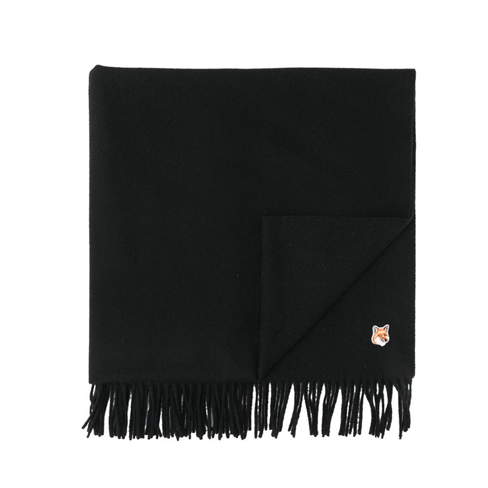 Maison Kitsuné Fox Head Patch Wool Scarf (FU06208BT3004)