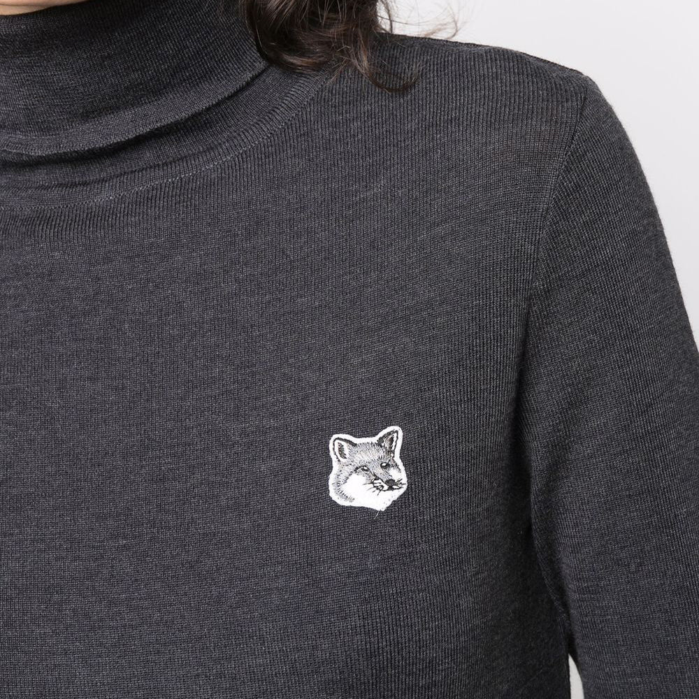 Maison Kitsuné Fox Head Patch Turtleneck Wool Dress (HW01610KT1036)