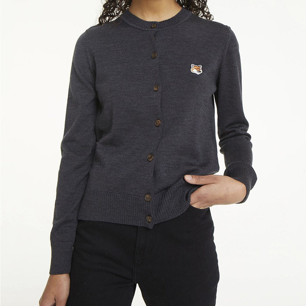 Maison Kitsuné Fox Head Patch Wool Cardigan (HW00521KT1036)
