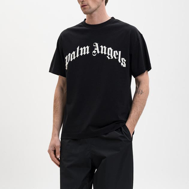 Palm Angels Curved Logo Regular Tee PMAA109S26JER00G