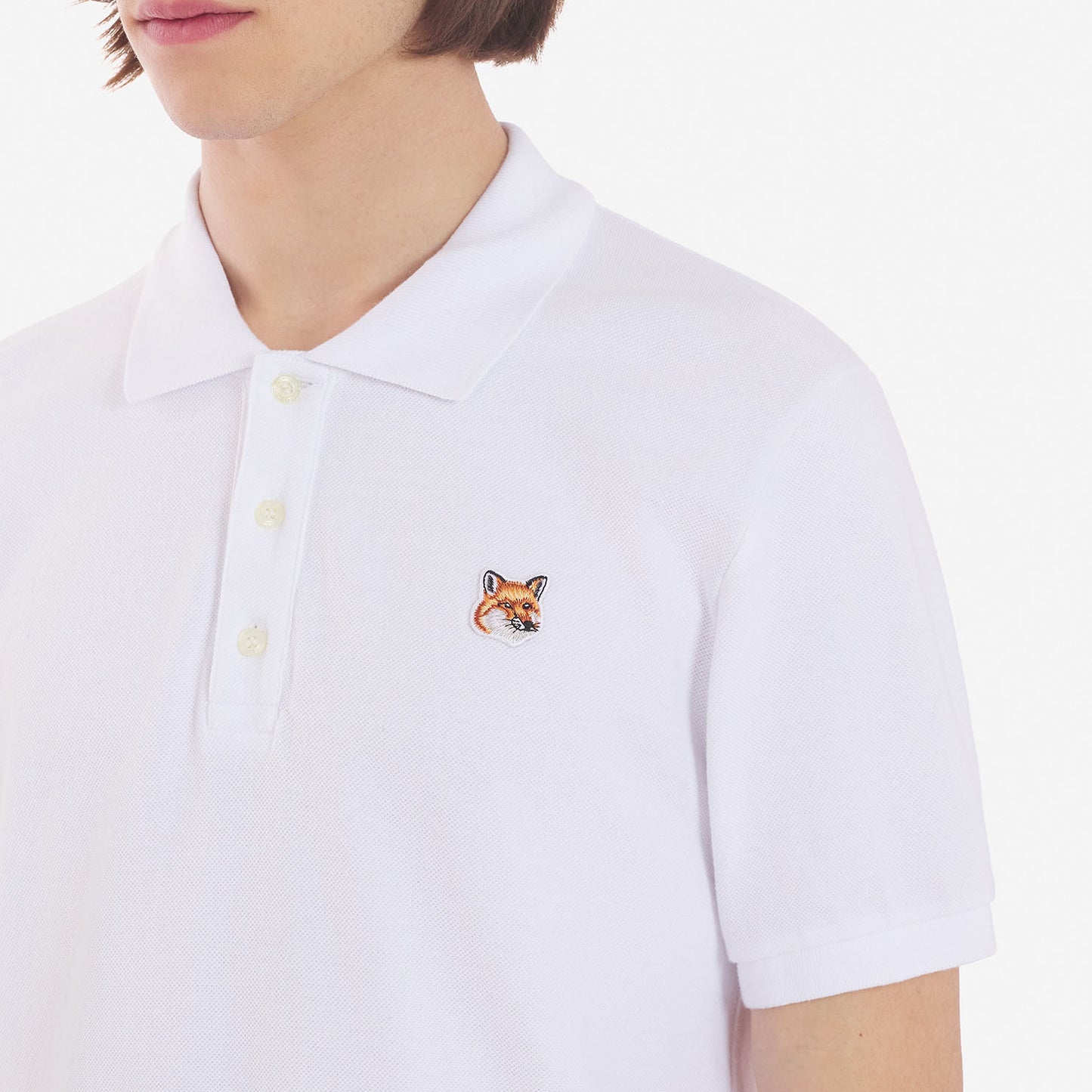 Maison Kitsuné Fox Head Patch Polo Shirt (FU00203KJ7007)