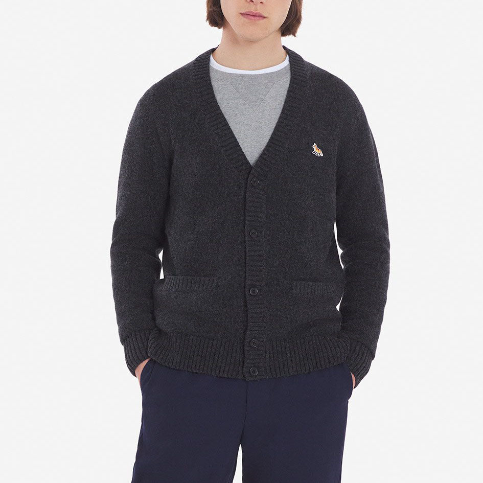 Maison Kitsuné Classic Fox Head V-Neck Cardigan (HM00501KT1006)