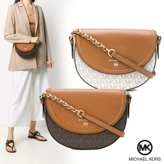 Michael Kors Jet Set Logo Medium Half Dome Crossbody (32T0GT9C6B)