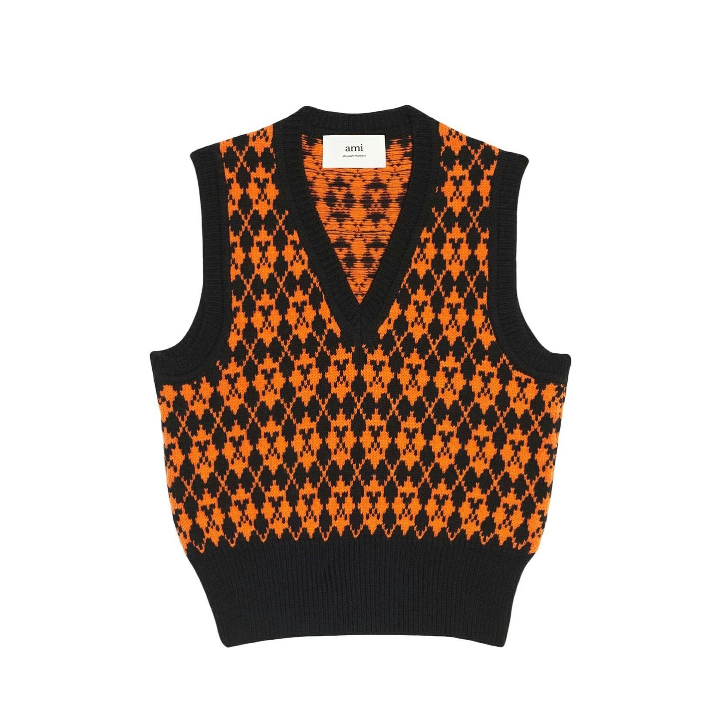 AMI Paris Ami de Coeur Wool Sweater Black/Purple (FKS730.030)